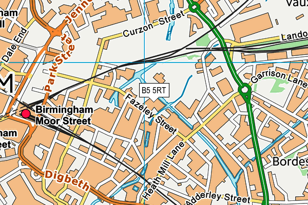 B5 5RT map - OS VectorMap District (Ordnance Survey)