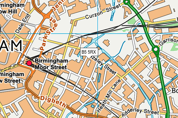 B5 5RX map - OS VectorMap District (Ordnance Survey)