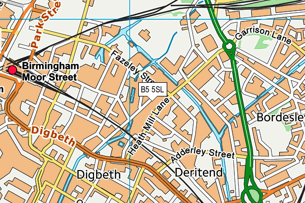 B5 5SL map - OS VectorMap District (Ordnance Survey)