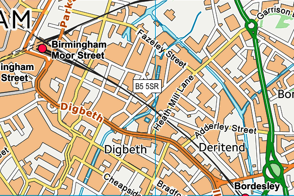 B5 5SR map - OS VectorMap District (Ordnance Survey)
