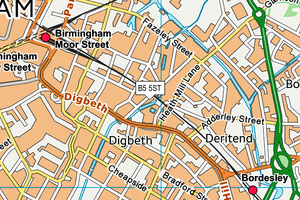 B5 5ST map - OS VectorMap District (Ordnance Survey)