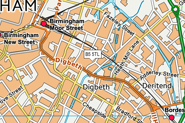 B5 5TL map - OS VectorMap District (Ordnance Survey)