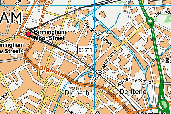 B5 5TR map - OS VectorMap District (Ordnance Survey)