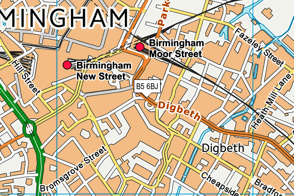 B5 6BJ map - OS VectorMap District (Ordnance Survey)