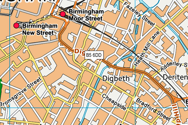 B5 6DD map - OS VectorMap District (Ordnance Survey)