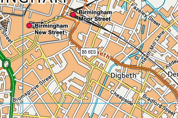 B5 6ES map - OS VectorMap District (Ordnance Survey)