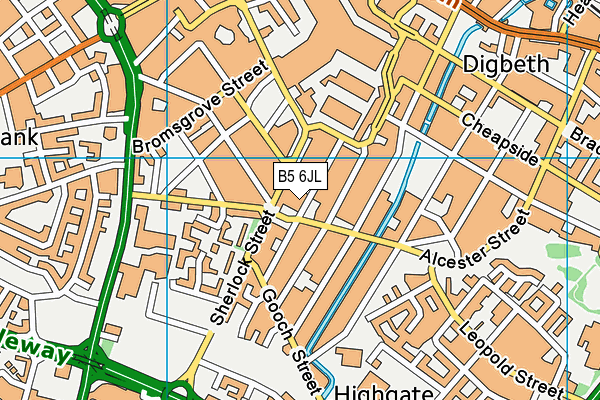 B5 6JL map - OS VectorMap District (Ordnance Survey)