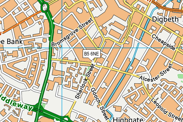 B5 6NE map - OS VectorMap District (Ordnance Survey)