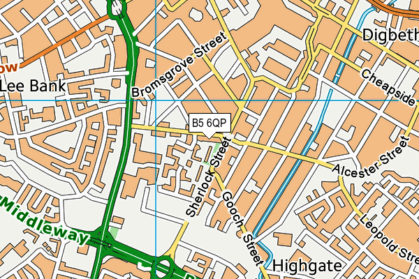 B5 6QP map - OS VectorMap District (Ordnance Survey)