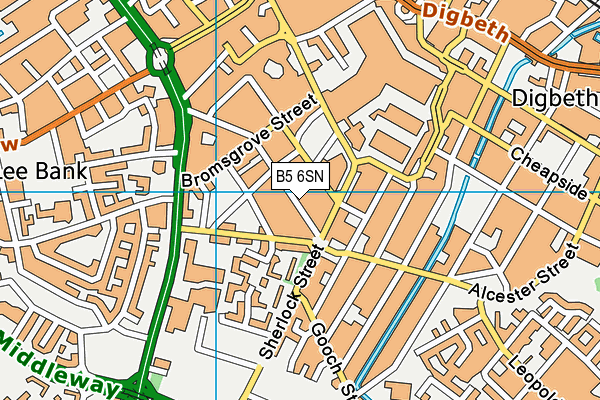 B5 6SN map - OS VectorMap District (Ordnance Survey)