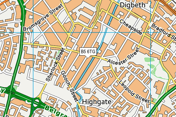 B5 6TG map - OS VectorMap District (Ordnance Survey)
