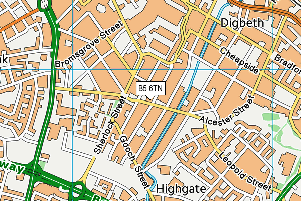 B5 6TN map - OS VectorMap District (Ordnance Survey)