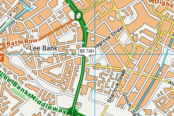 B5 7AH map - OS VectorMap District (Ordnance Survey)