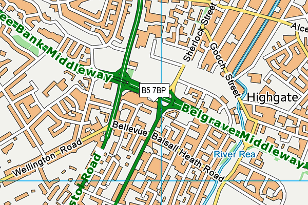 B5 7BP map - OS VectorMap District (Ordnance Survey)