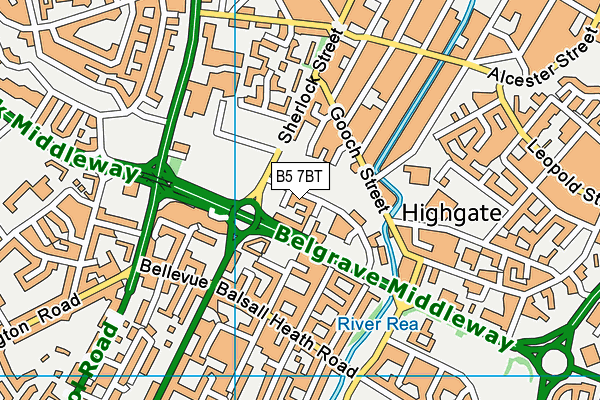 B5 7BT map - OS VectorMap District (Ordnance Survey)