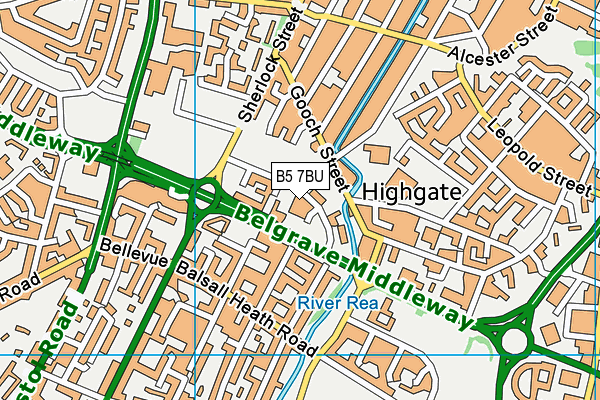 B5 7BU map - OS VectorMap District (Ordnance Survey)