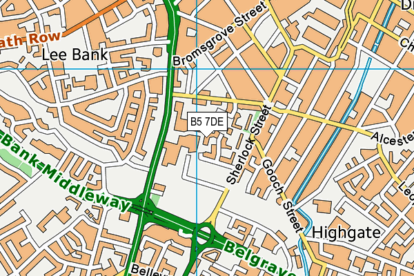 B5 7DE map - OS VectorMap District (Ordnance Survey)