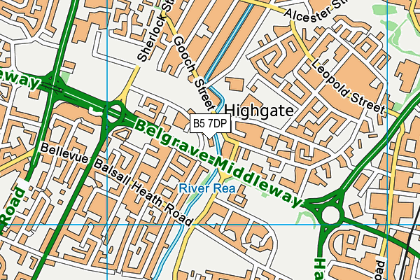 B5 7DP map - OS VectorMap District (Ordnance Survey)