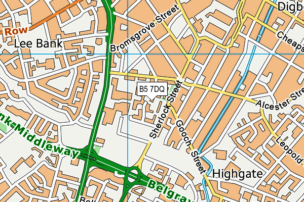 B5 7DQ map - OS VectorMap District (Ordnance Survey)