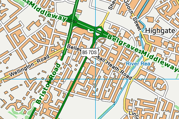 B5 7DS map - OS VectorMap District (Ordnance Survey)