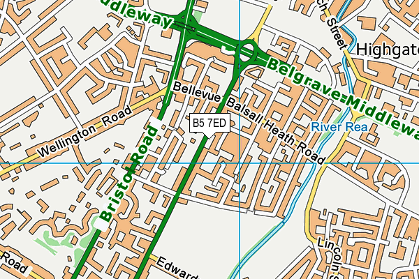 B5 7ED map - OS VectorMap District (Ordnance Survey)