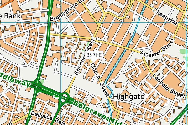 B5 7HE map - OS VectorMap District (Ordnance Survey)