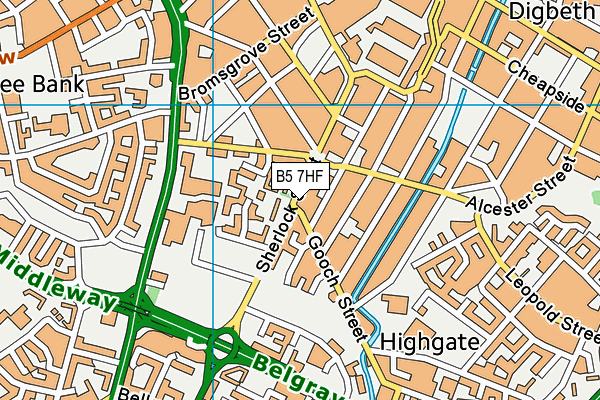 B5 7HF map - OS VectorMap District (Ordnance Survey)