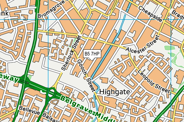 B5 7HP map - OS VectorMap District (Ordnance Survey)