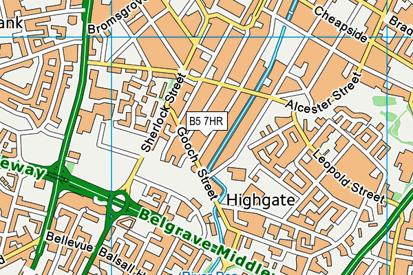 B5 7HR map - OS VectorMap District (Ordnance Survey)