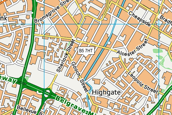 B5 7HT map - OS VectorMap District (Ordnance Survey)