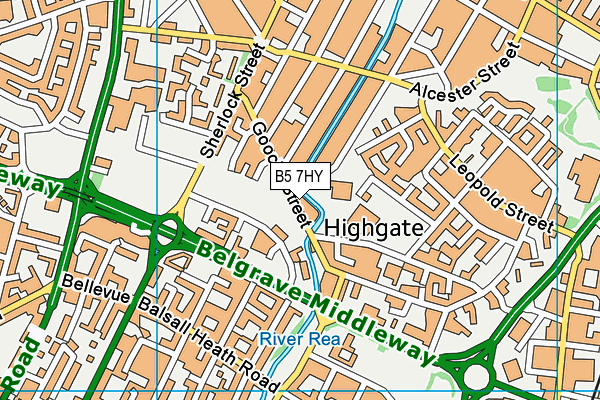 B5 7HY map - OS VectorMap District (Ordnance Survey)