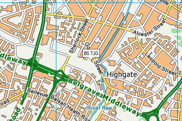 B5 7JG map - OS VectorMap District (Ordnance Survey)