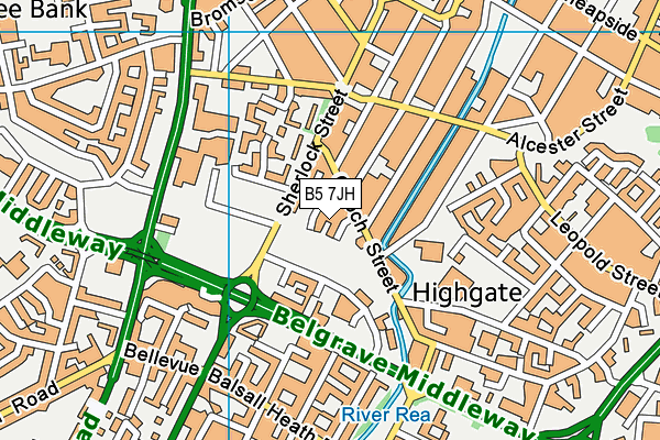 B5 7JH map - OS VectorMap District (Ordnance Survey)