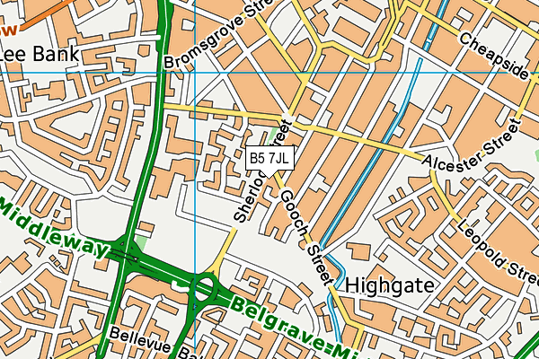 B5 7JL map - OS VectorMap District (Ordnance Survey)