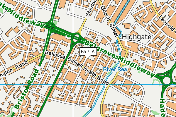 B5 7LA map - OS VectorMap District (Ordnance Survey)