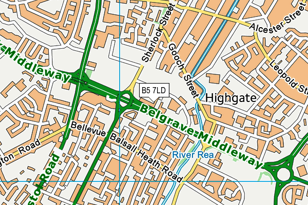 B5 7LD map - OS VectorMap District (Ordnance Survey)