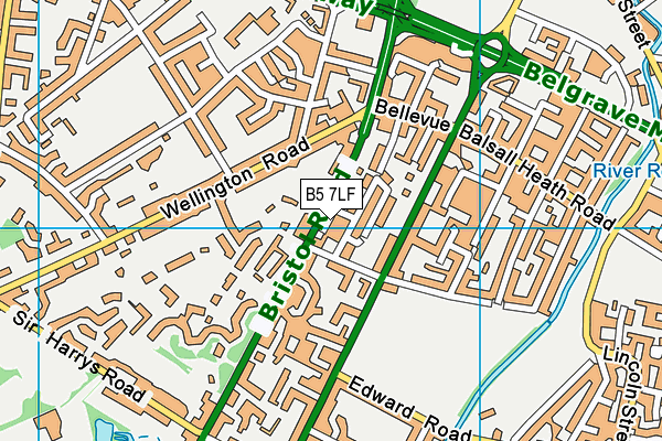 B5 7LF map - OS VectorMap District (Ordnance Survey)