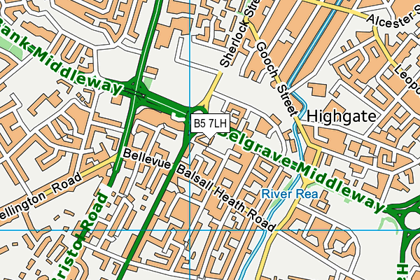 B5 7LH map - OS VectorMap District (Ordnance Survey)