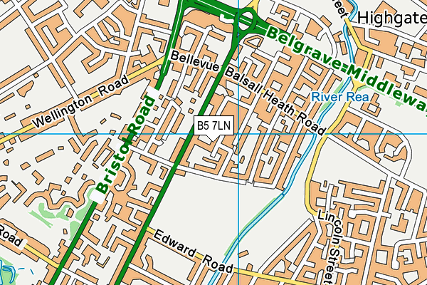 B5 7LN map - OS VectorMap District (Ordnance Survey)