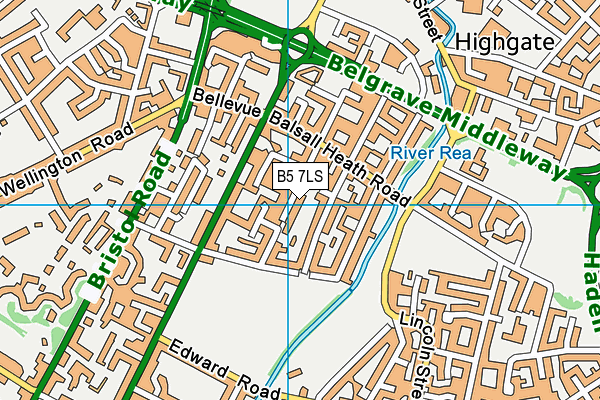 B5 7LS map - OS VectorMap District (Ordnance Survey)