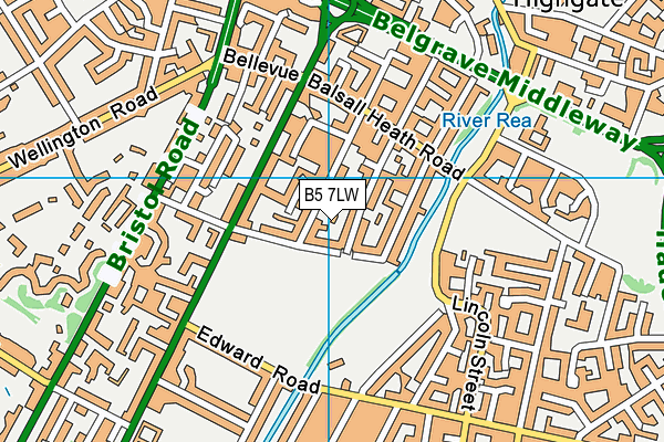 B5 7LW map - OS VectorMap District (Ordnance Survey)