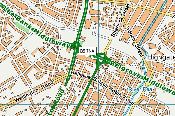 B5 7NA map - OS VectorMap District (Ordnance Survey)