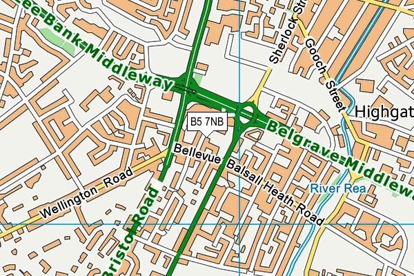 B5 7NB map - OS VectorMap District (Ordnance Survey)