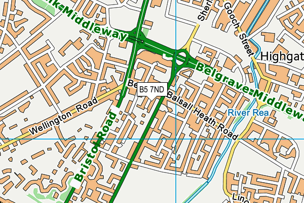 B5 7ND map - OS VectorMap District (Ordnance Survey)