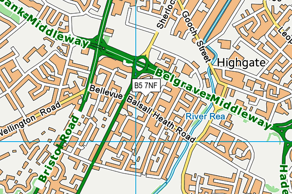 B5 7NF map - OS VectorMap District (Ordnance Survey)