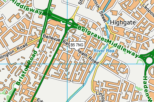 B5 7NG map - OS VectorMap District (Ordnance Survey)