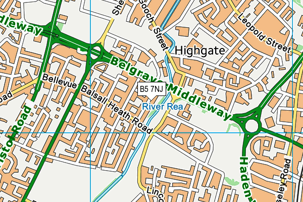 B5 7NJ map - OS VectorMap District (Ordnance Survey)