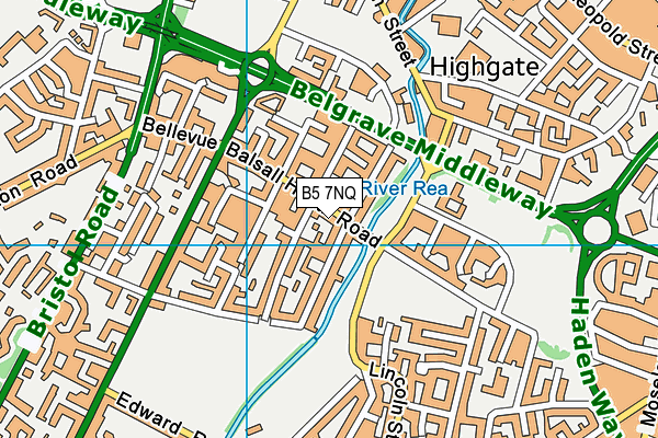 B5 7NQ map - OS VectorMap District (Ordnance Survey)