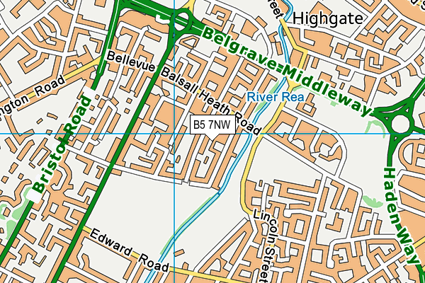 B5 7NW map - OS VectorMap District (Ordnance Survey)