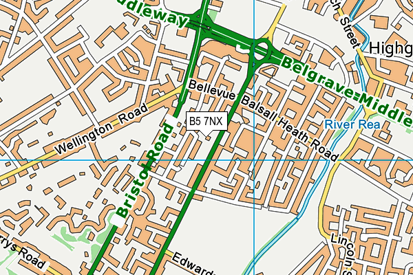 B5 7NX map - OS VectorMap District (Ordnance Survey)